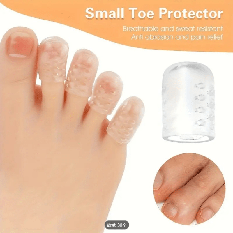 30 Sets Silicone Toe Protectors Pink Comfortable Breathable Toe Covers for Ingrown Nails