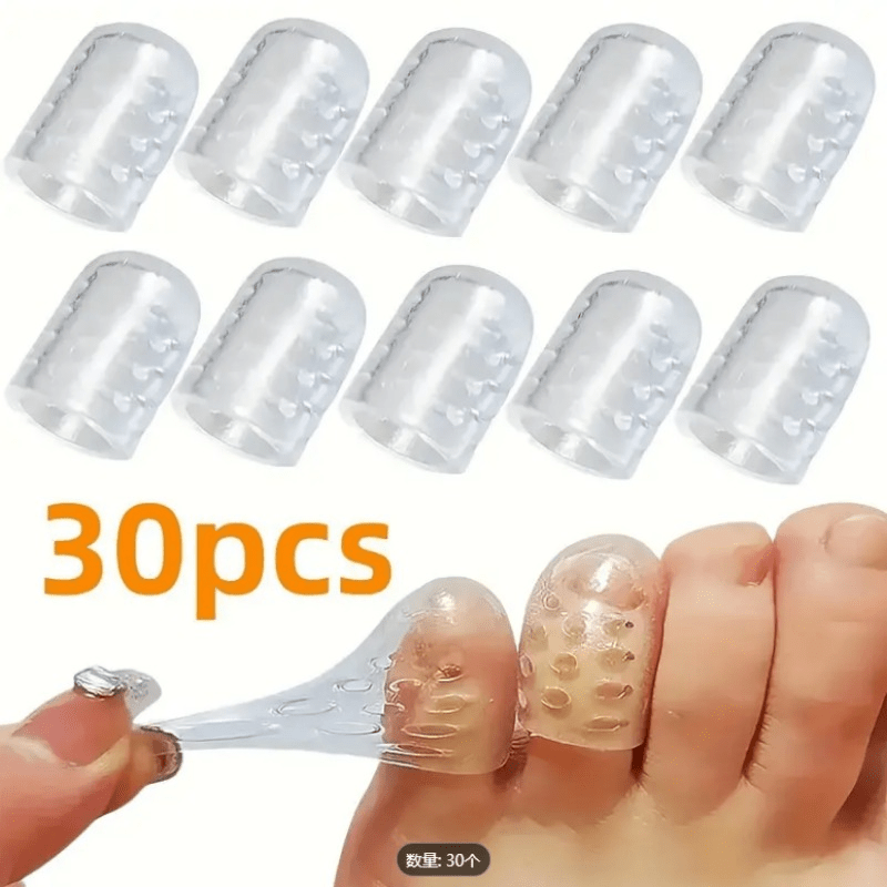 30 Sets Silicone Toe Protectors Pink Comfortable Breathable Toe Covers for Ingrown Nails