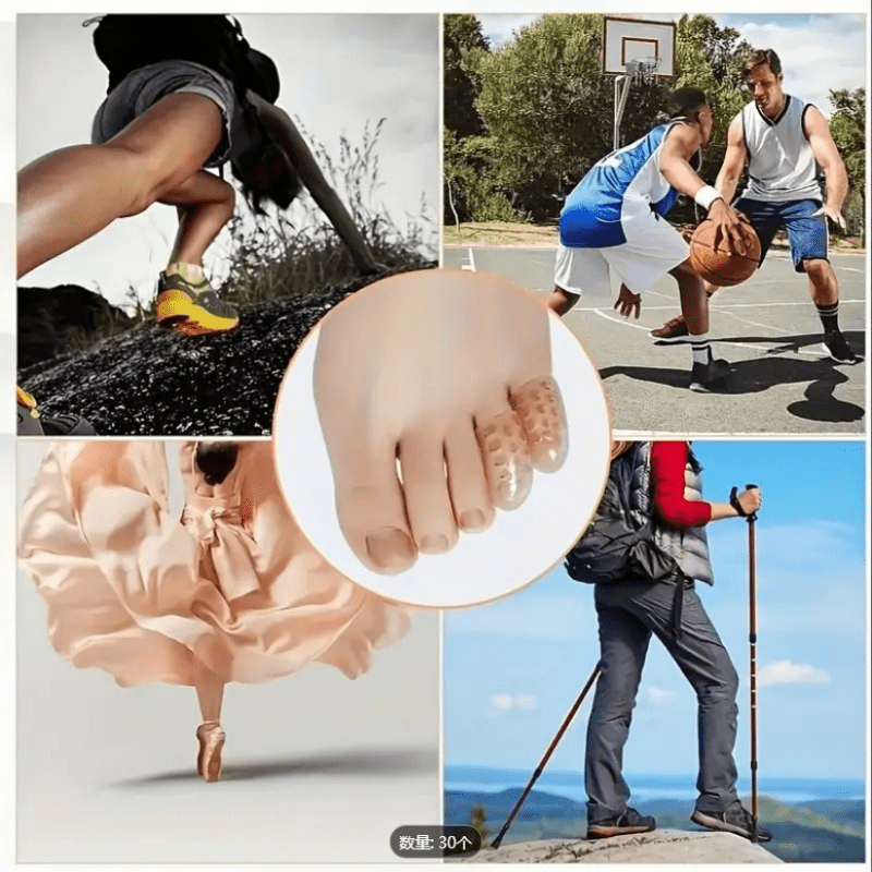 30 Sets Silicone Toe Protectors Pink Comfortable Breathable Toe Covers for Ingrown Nails