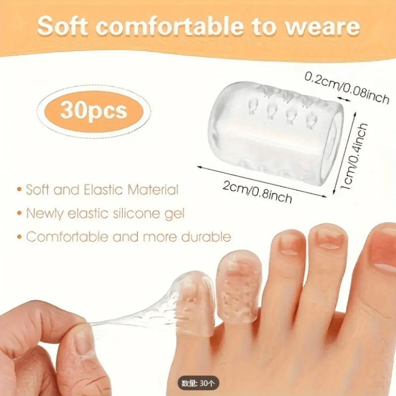 30 Sets Silicone Toe Protectors Pink Comfortable Breathable Toe Covers for Ingrown Nails