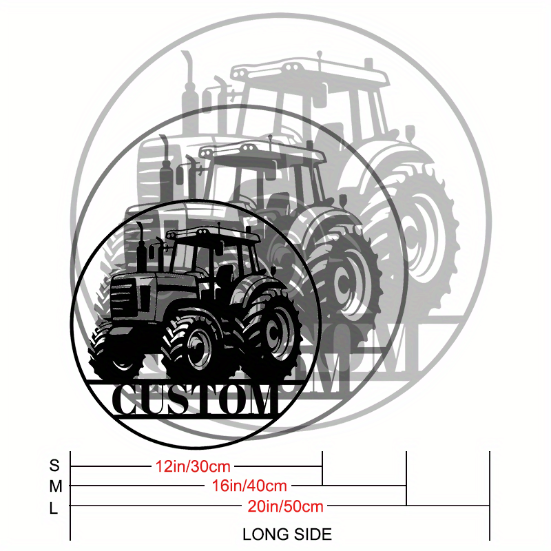 Black Iron Tractor Wall Art with Customizable Design for Farm Decor
