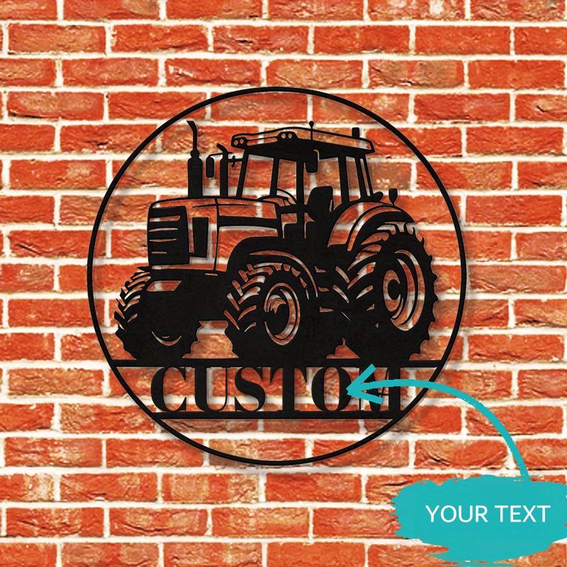 Black Iron Tractor Wall Art with Customizable Design for Farm Decor