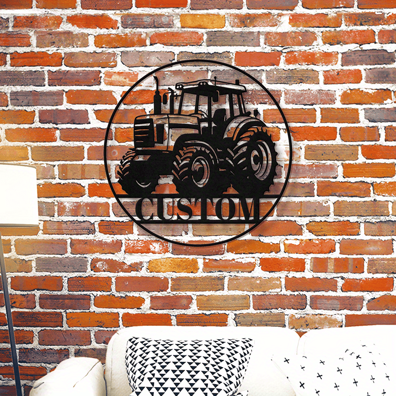 Black Iron Tractor Wall Art with Customizable Design for Farm Decor
