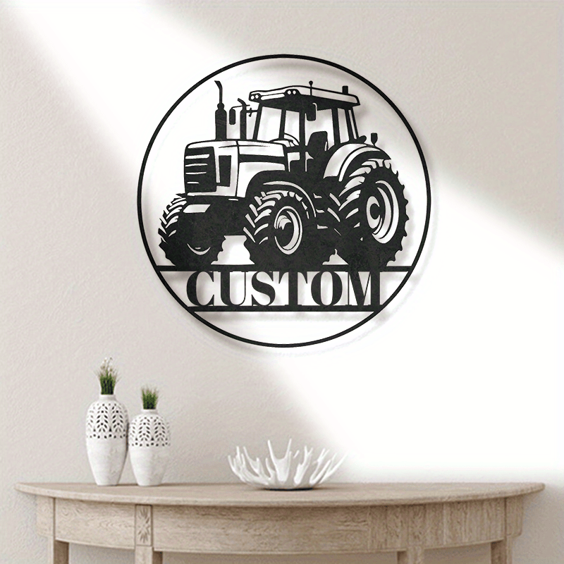 Black Iron Tractor Wall Art with Customizable Design for Farm Decor