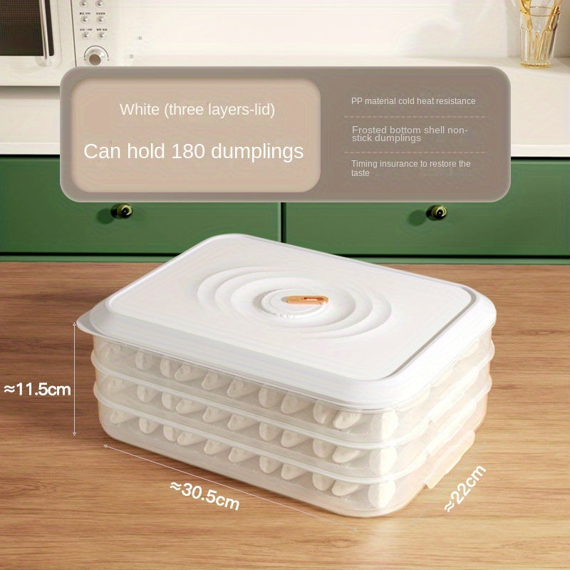 Contenedores de almacenamiento de alimentos para refrigerador de múltiples capas con puntero de frescura, cajas apilables para dumplings, filetes, tocino