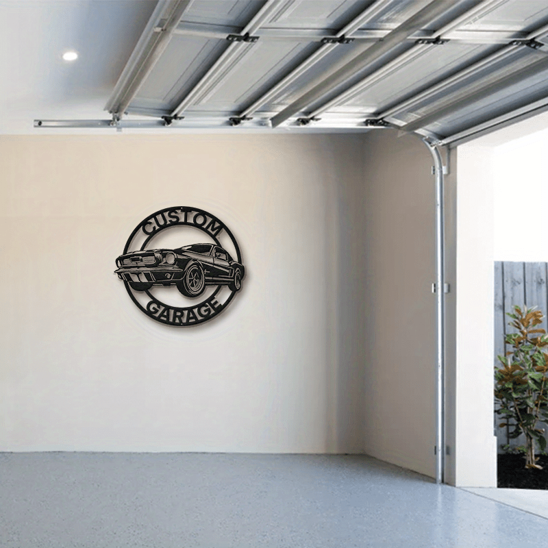 Shaxsiylashtirilgan Metall Garaj Belgisi Mushak Avtomobillari Ishqibozlari Uchun, Ism va Raqam Bilan Moslashtirilgan, Ideal Erkaklar G'ori Dekori Yoki Mexaniklar Uchun Sovg'a, Uy Yoki Usta Xonani Qora Temir Devorga O'rnatilgan Dizayn Bilan Boyitadi