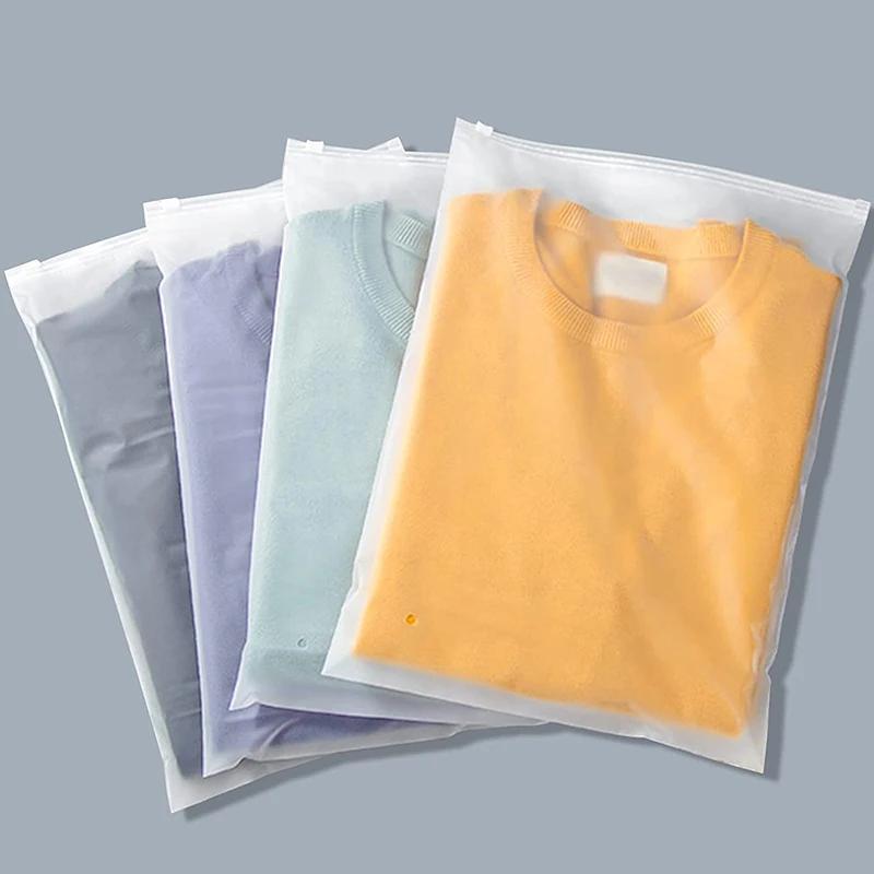 Pack of 10 Frosted Waterproof Ziplock Bags for Travel Storage Clothing Accessories