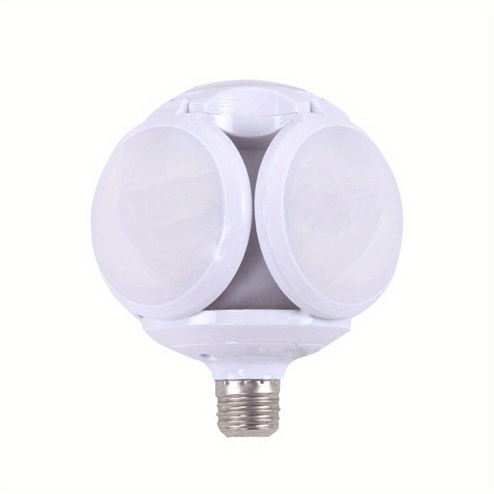 Luz de garaje LED con diseño de aspas de ventilador, ultra brillante, cobertura de 360°, cableado fijo, blanca