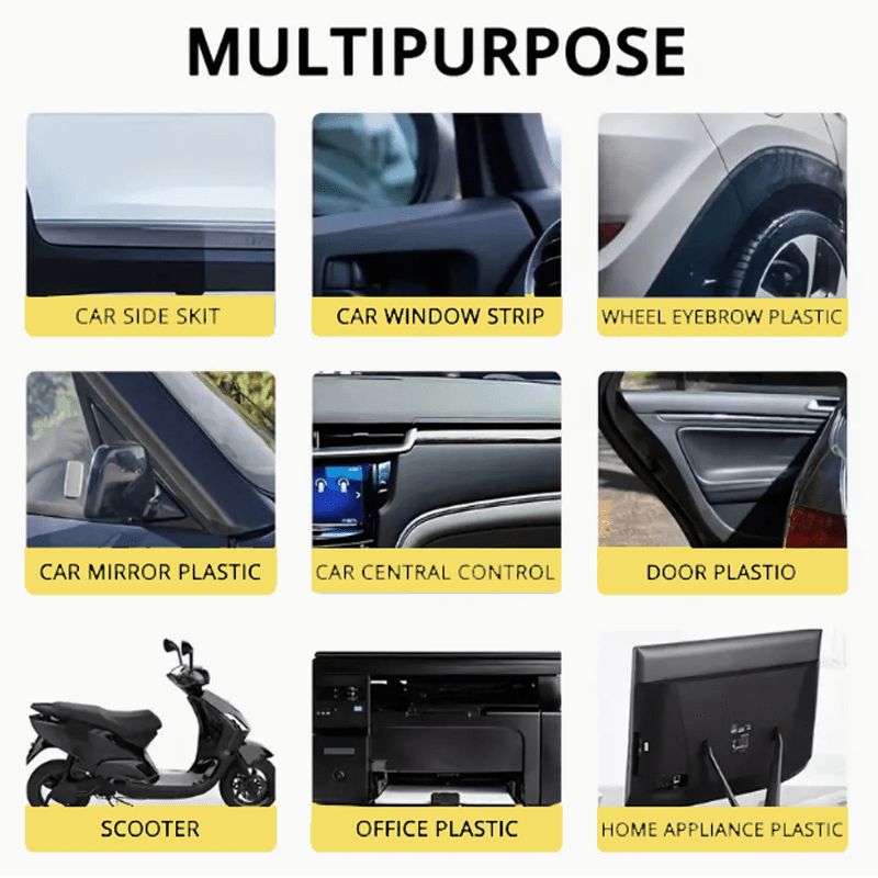 Revestimiento transparente restaurador de plástico para coches, interior y exterior