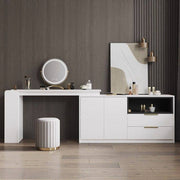 Nordic Modern Round Storage Ottoman Fabric Upholstered Grey Mirror Finish Footrest