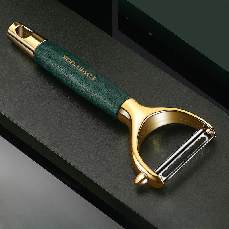 Stainless Steel Vegetable Peeler with Wooden Handle Ultra-Sharp Blade