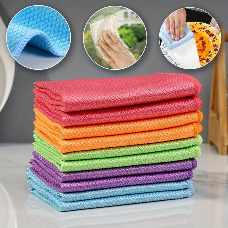 5 Terry Cloth Cleaning Cloths Reusable Non-Tracking Kitchen Bathroom Glass Furniture