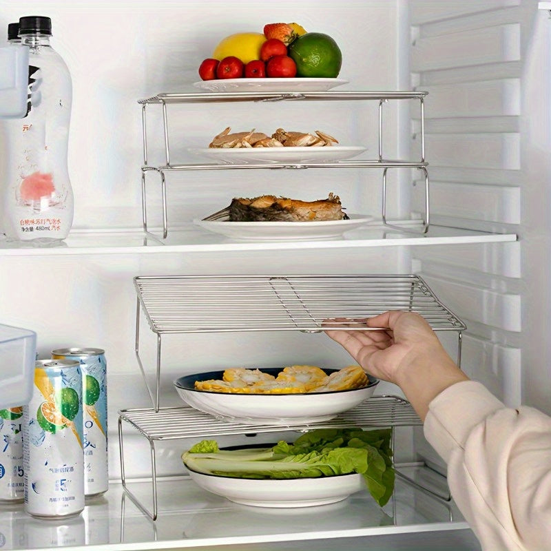Stainless Steel Stackable Kitchen Storage Rack for Plates and Dishes