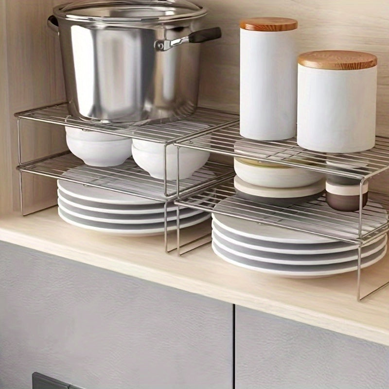 Stainless Steel Stackable Kitchen Storage Rack for Plates and Dishes