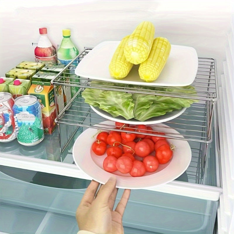 Stainless Steel Stackable Kitchen Storage Rack for Plates and Dishes