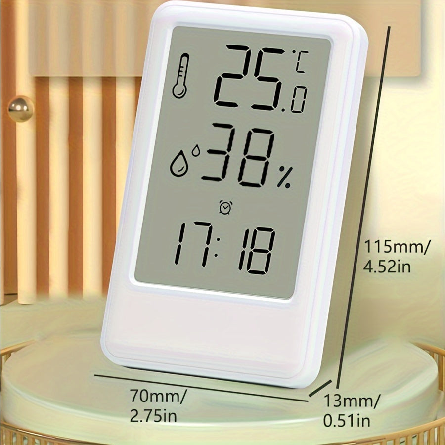 Monitor digital de temperatura y humedad con pantalla LCD grande para dormitorio, cocina, sala de estar, blanco