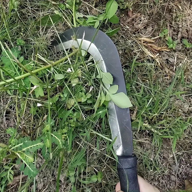 Heavy Duty Alloy Steel Curved Garden Knife with Rubber Handle for Weeding and Harvesting