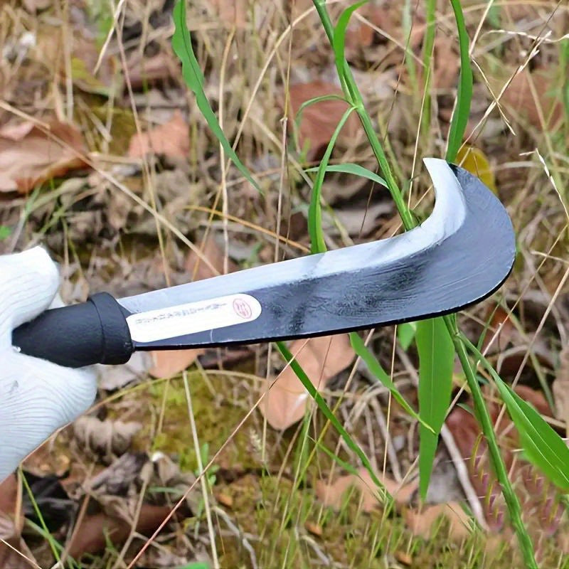Heavy Duty Alloy Steel Curved Garden Knife with Rubber Handle for Weeding and Harvesting