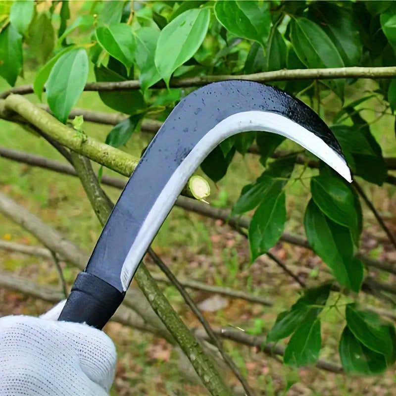 Heavy Duty Alloy Steel Curved Garden Knife with Rubber Handle for Weeding and Harvesting