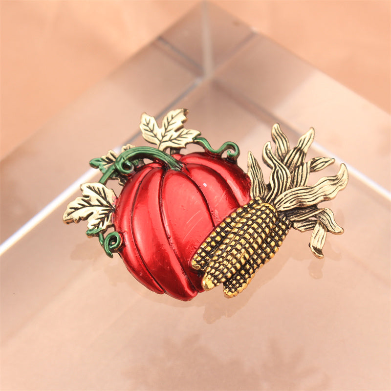 Enamel Pumpkin Brooch Pin for Women Fall Winter Gift Jewelry Accessory