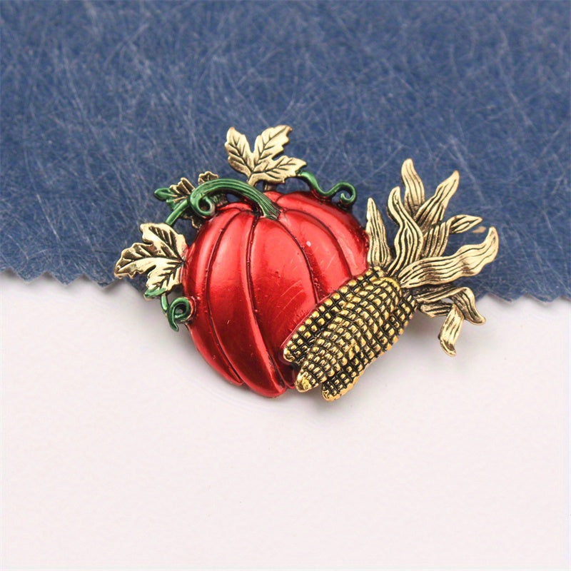 Enamel Pumpkin Brooch Pin for Women Fall Winter Gift Jewelry Accessory
