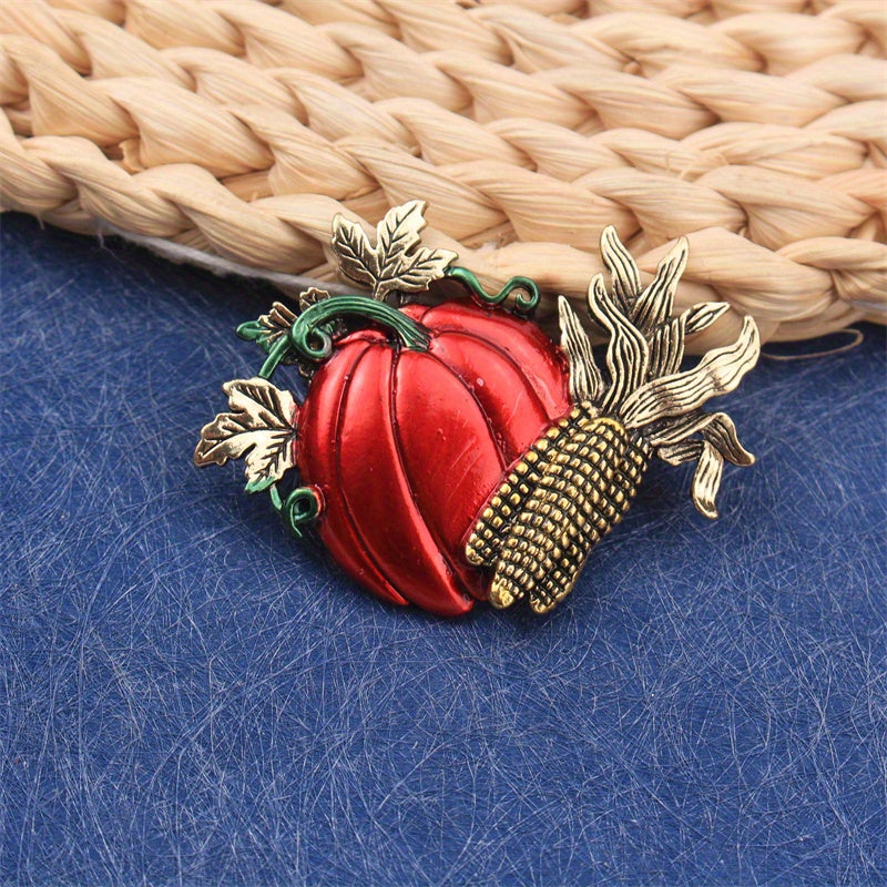 Enamel Pumpkin Brooch Pin for Women Fall Winter Gift Jewelry Accessory