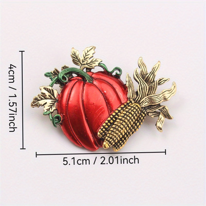 Enamel Pumpkin Brooch Pin for Women Fall Winter Gift Jewelry Accessory