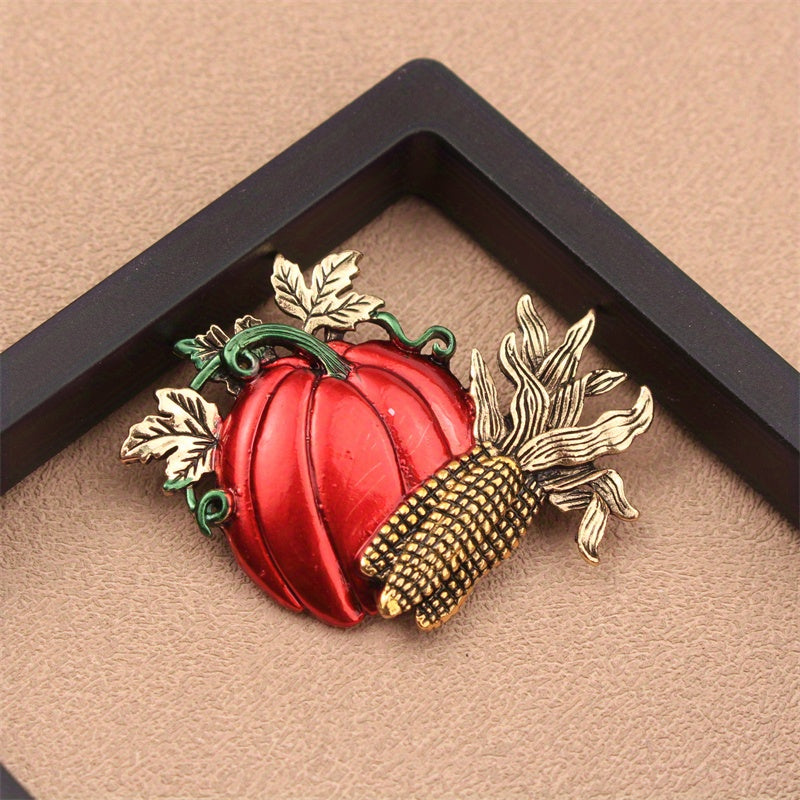 Enamel Pumpkin Brooch Pin for Women Fall Winter Gift Jewelry Accessory