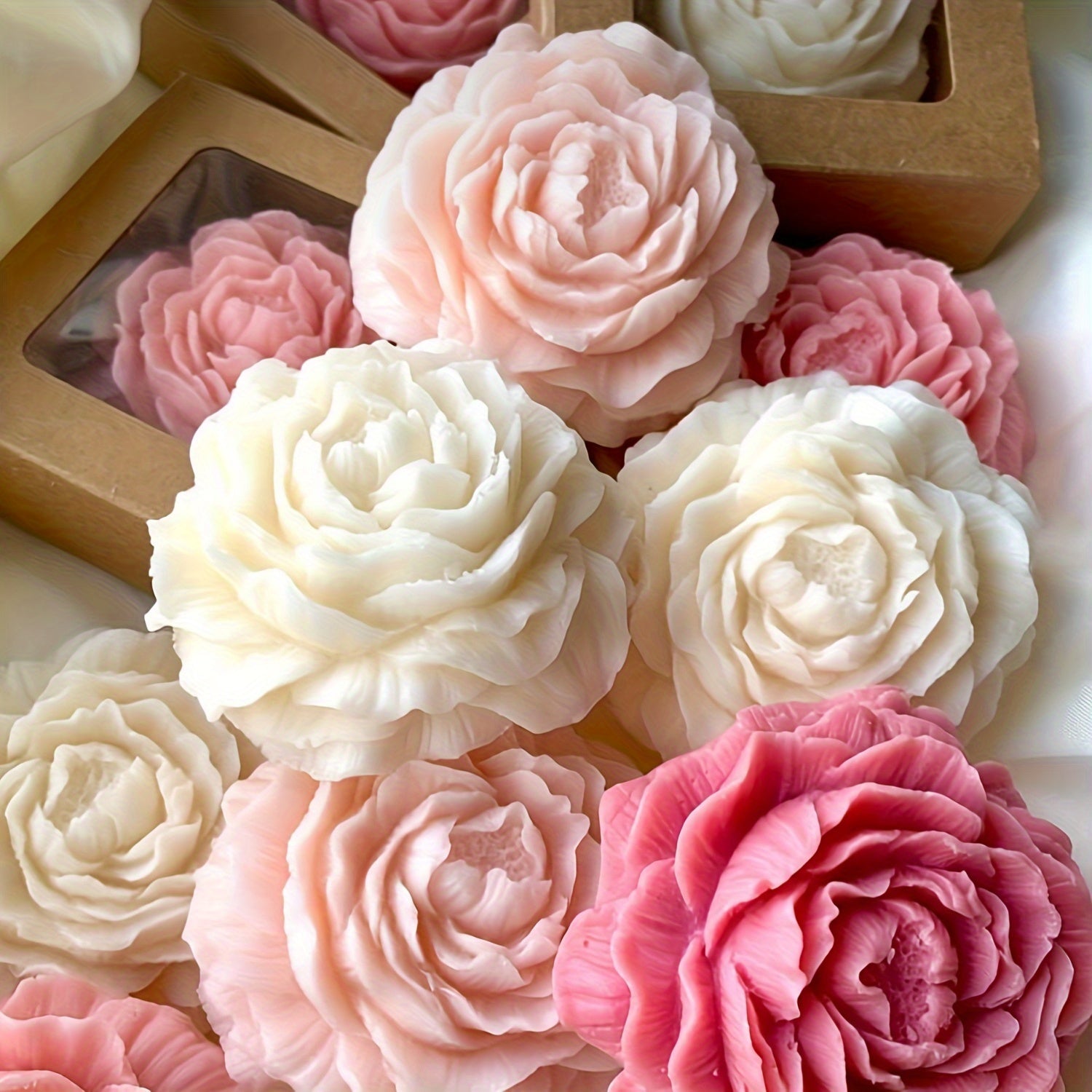 Silicone Candle Mold for Soy Wax Candles Peony Flower Design Decorative Candle Making