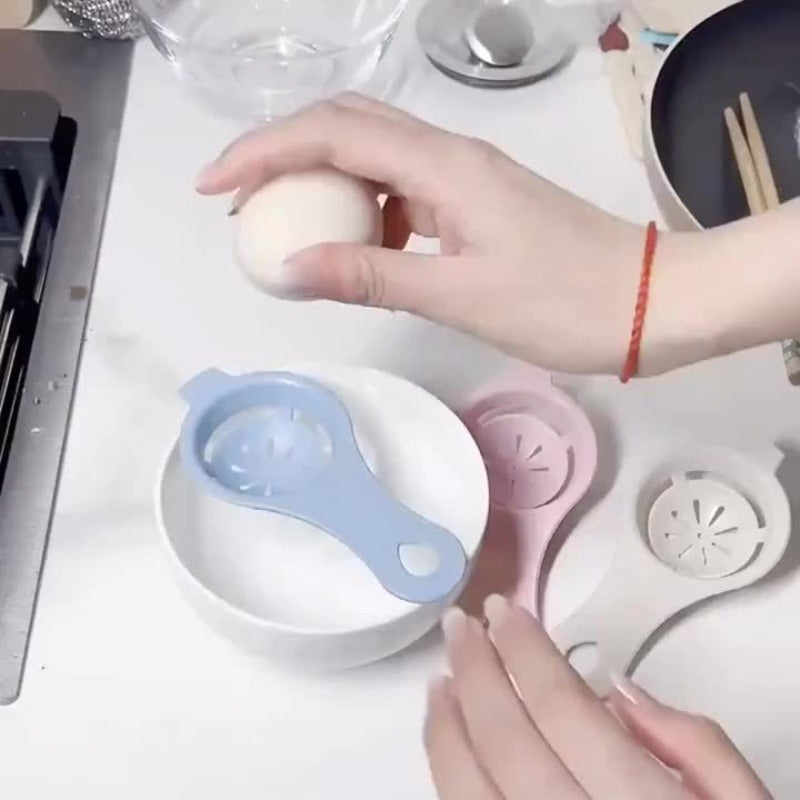 Juego de separadores de huevos de plástico manual, separador de clara y yema de trigo, utensilio de cocina