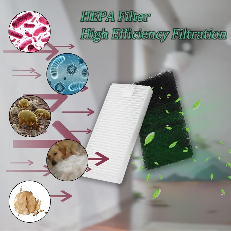 Replacement Vacuum Filters and Dust Brush Attachments for Robotic Vacuums 8 Pack