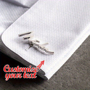 Stainless Steel Letter Cufflinks Set Personalized Initials for Men Wedding Gift Pair