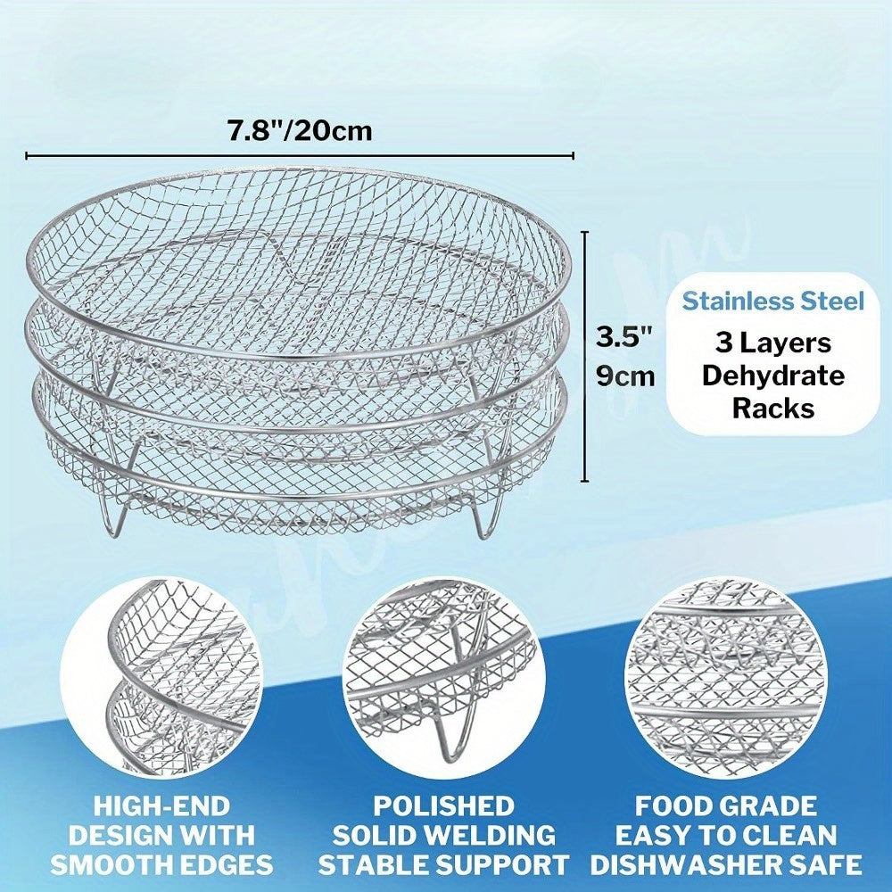 Набор решеток из нержавеющей стали для аэрогриля для выпекания, сушки, многоразового использования в кухне