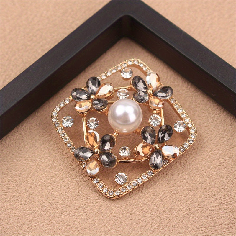 Rhinestone Flower Brooch for Women Jewelry Accessories for Clothing Bags Hats