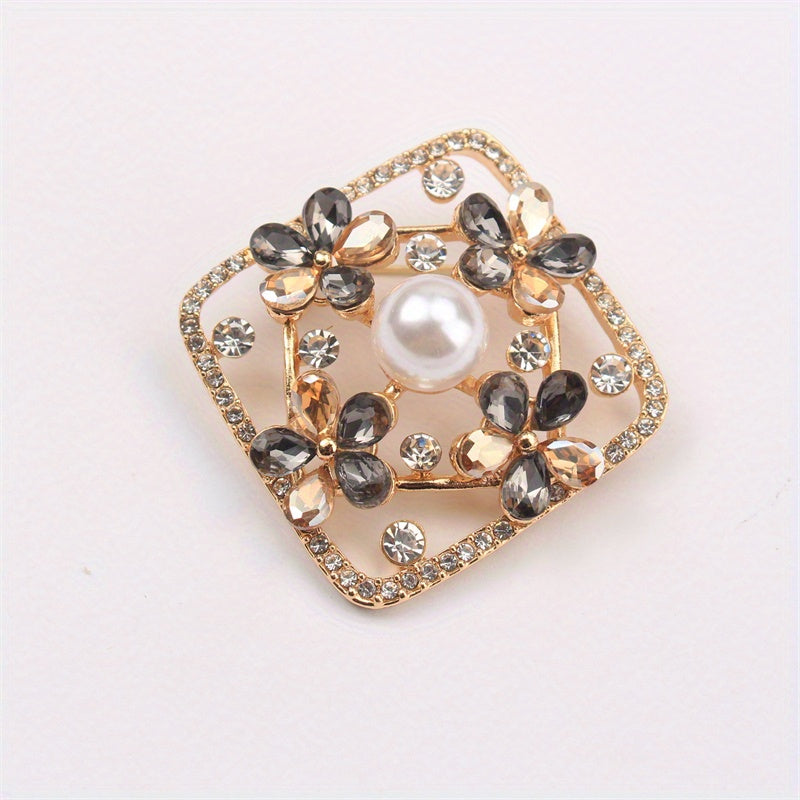 Rhinestone Flower Brooch for Women Jewelry Accessories for Clothing Bags Hats