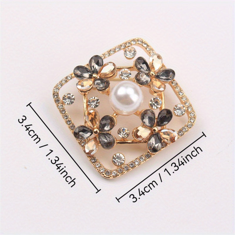Rhinestone Flower Brooch for Women Jewelry Accessories for Clothing Bags Hats