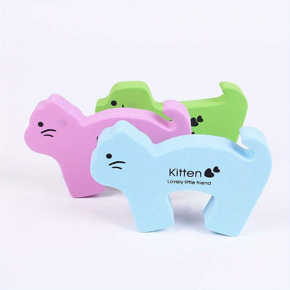 Set of 2 Animal Door Stoppers with Thick Sponge, Anti-Pinch Safety, Windproof