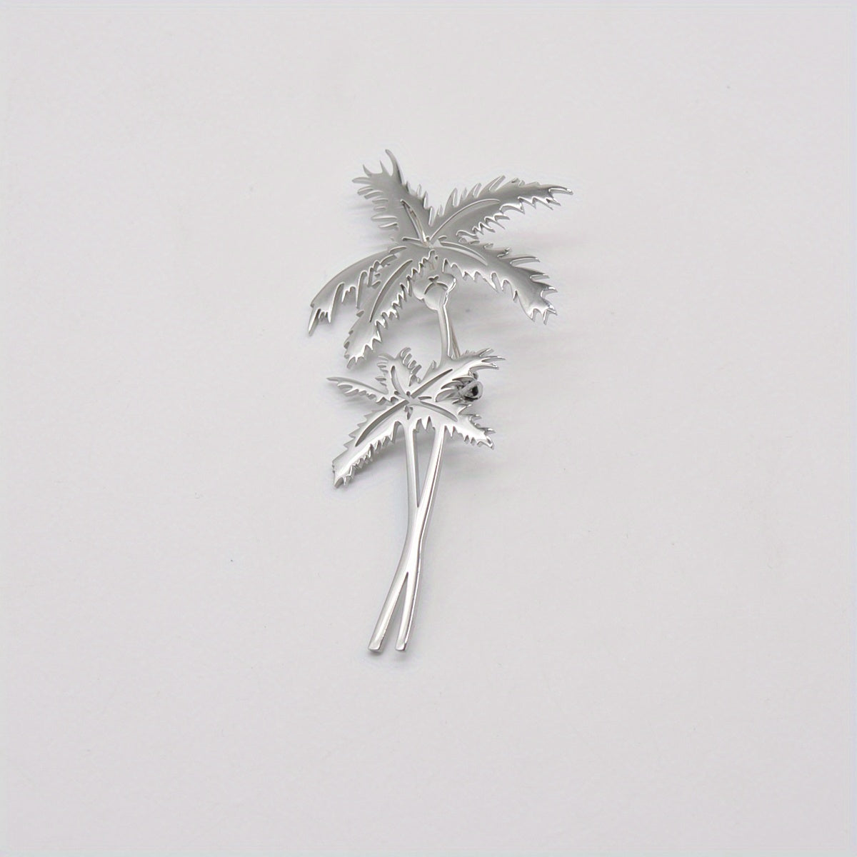Golden Coconut Tree Brooch Multi-functional Botanical Pin Modern Fashion Statement Piece