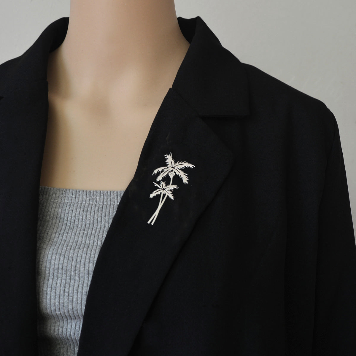 Golden Coconut Tree Brooch Multi-functional Botanical Pin Modern Fashion Statement Piece