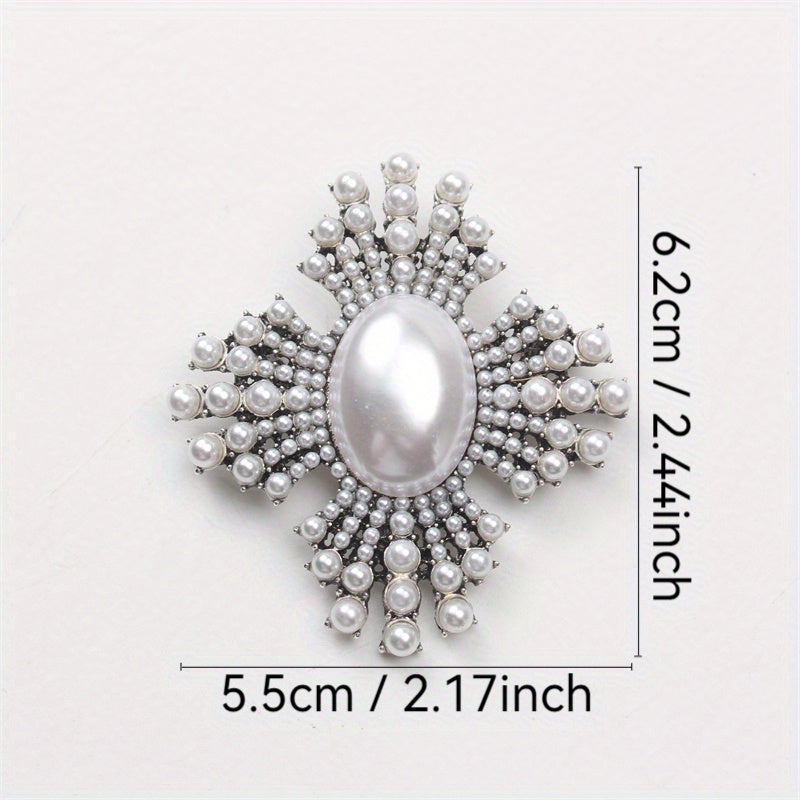 Vintage-Inspired Women’s Baroque Cross Brooch Pin Jewelry Accessories