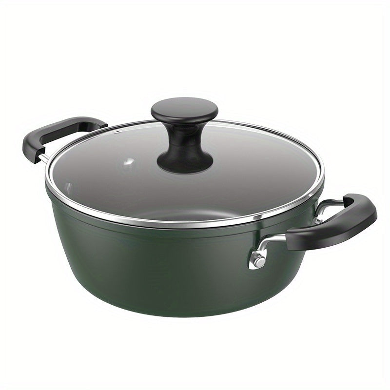 Large 4L Cast Iron Enamel Braiser with Lid Non-Stick Soup Pot for Stew Noodles