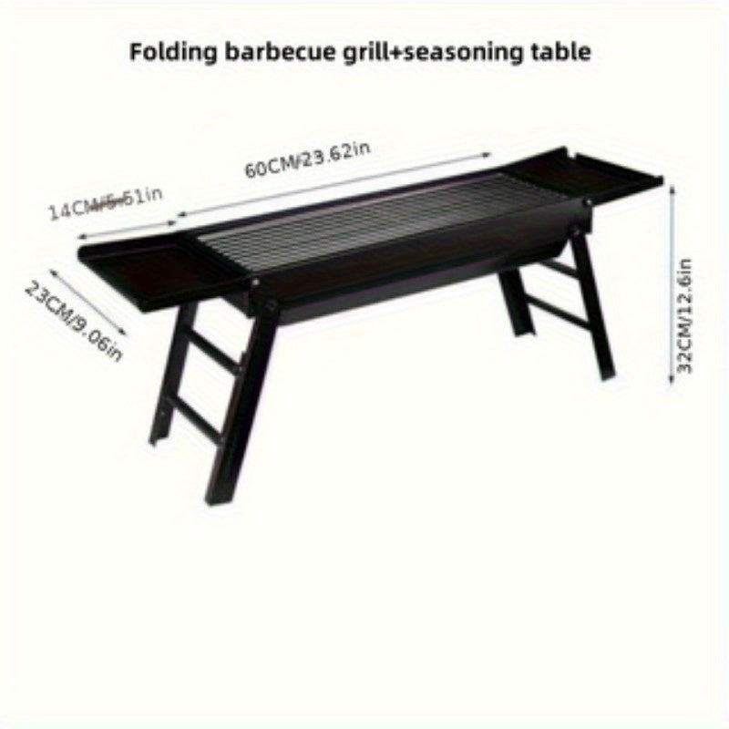 Stainless Steel Foldable Charcoal Grill Portable Outdoor Cooking