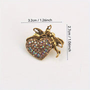 Брошь Ангел Купидон с сердцем из страз, милый новогодний значок для аксессуаров на пальто