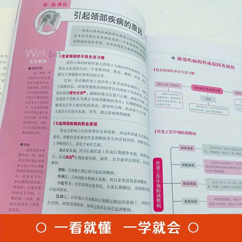 Illustrated Chinese Health Care Book for Neck Shoulder Waist and Leg Pain Treatment