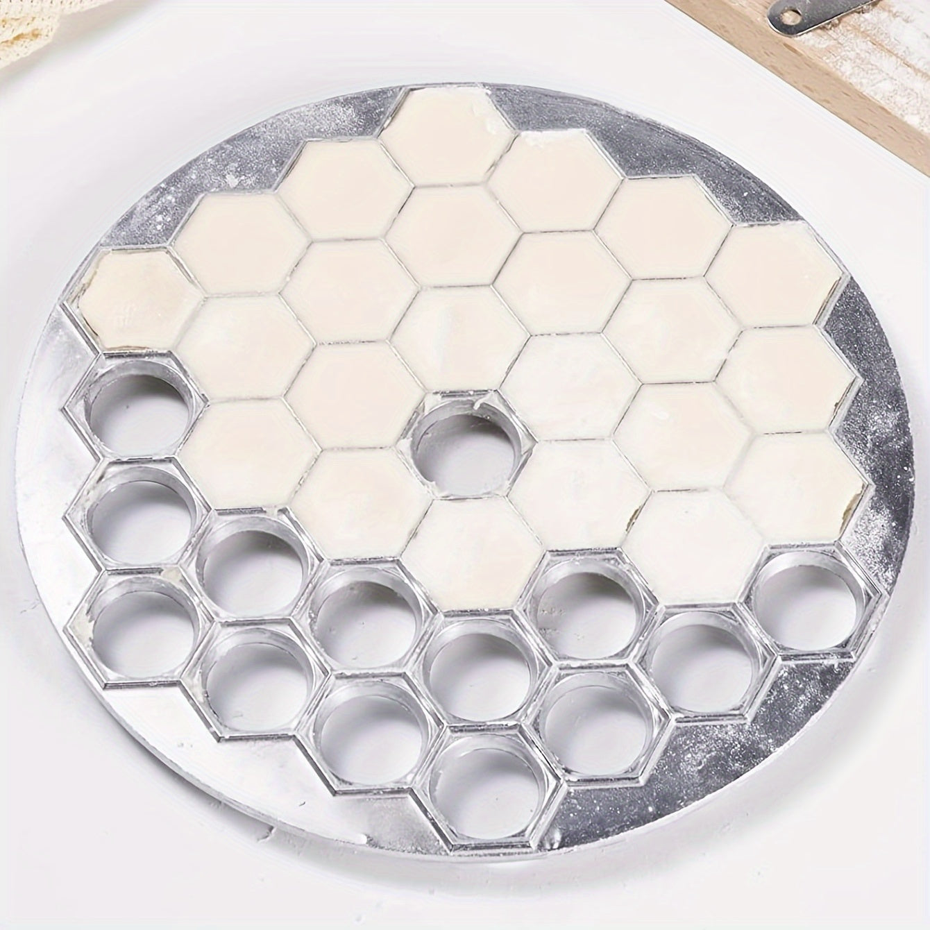 Silvery Dumpling Mold 37-Hole Ravioli Maker for Homemade Dumplings