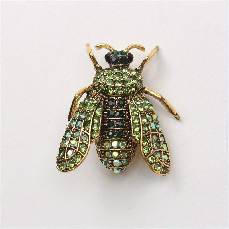 Vintage Rhinestone Bee Brooch Irregular Shape Jewelry Accessory