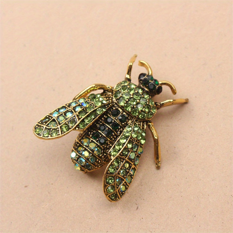 Vintage Rhinestone Bee Brooch Irregular Shape Jewelry Accessory