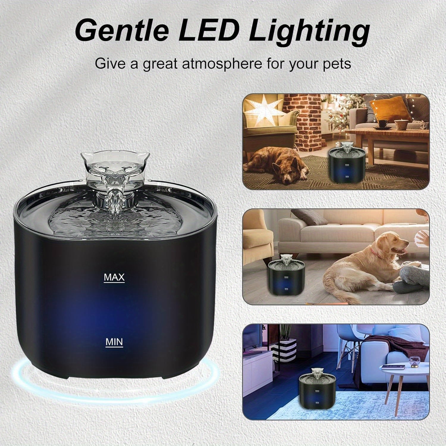 2.2L Pet Water Fountain for Cats and Dogs Ultra Quiet Cat Shaped Spout Indoor