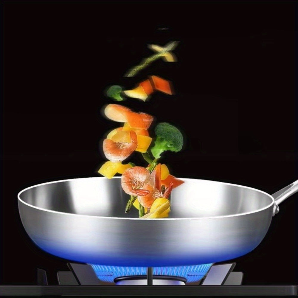 Sartén de acero inoxidable de 24 cm para estufa de gas y cocción por inducción