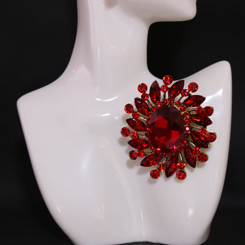 Women's Rhinestone Brooch Pin Elegant Opulent Jewelry Accessory